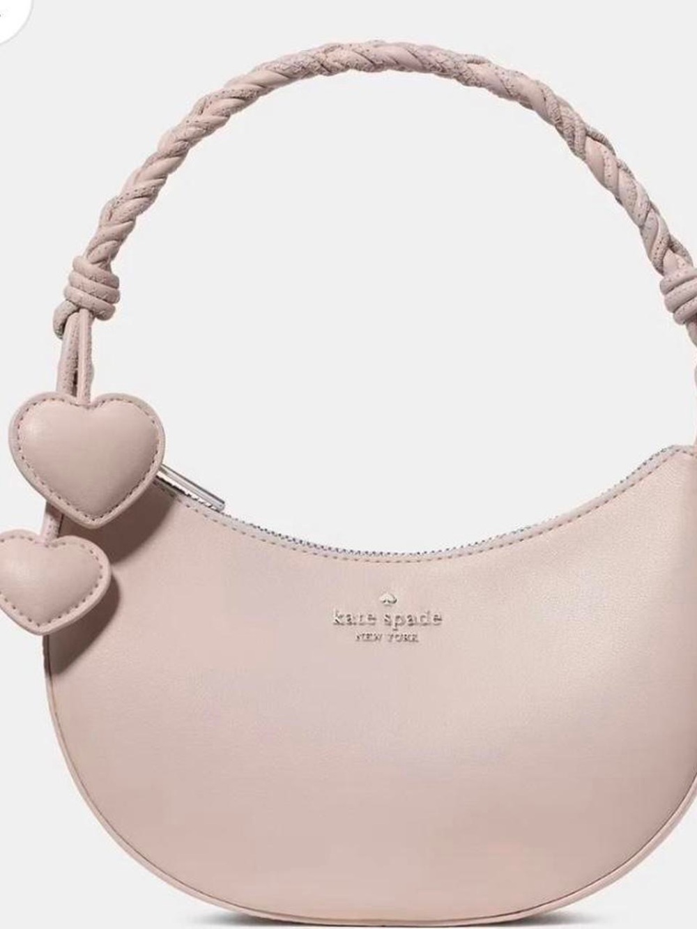 kate spade Pale Pink Crescent Shouldern Bag with Braided Handle